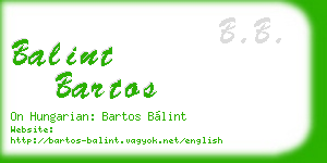 balint bartos business card